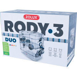 zolux Cage Duo rody3. couleur Bleu. taille 41 x 27 x 40.5 cm H. pour rongeur Cage
