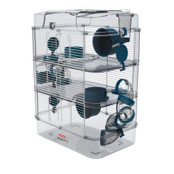 zolux Cage Trio rody3. color blue. size 41 x 27 x 53 cm H. for rodent Cage