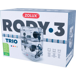 zolux Kooi Trio rody3. kleur blauw. afmeting 41 x 27 x 53 cm H. voor knaagdier Kooi
