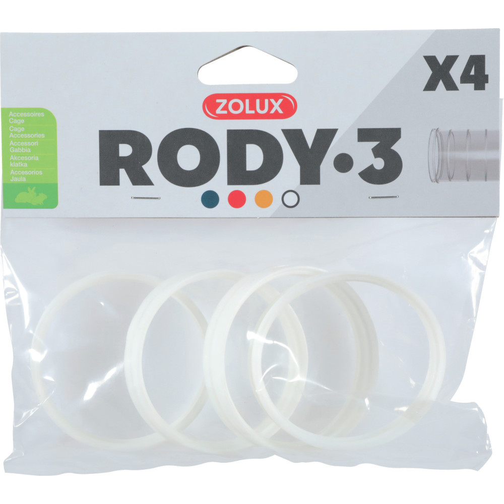 zolux Conector de 4 anéis para tubo Rody . cor branca. tamanho ø 6 cm . para roedor. Tubos e túneis