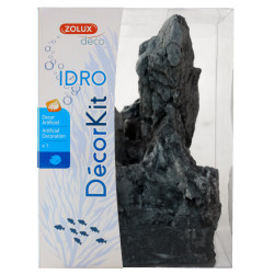 Décoration et autre Décor. kit Idro black stone n°3. dimension 17.5 x 15 x Hauteur 27 cm. pour aquarium.