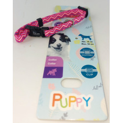 zolux Ketting PUPPY PIXIE. 8 mm .16 tot 25 cm. roze kleur. voor puppies Puppy halsband