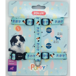 zolux Aprovecha el mascotte del cachorro. 13 mm. de 27 a 42 cm. de color azul. para cachorros arnés para perros