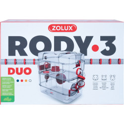 zolux Cage Duo rody3. kleur grenadine. afmeting 41 x 27 x 40,5 cm H. voor knaagdier Kooi