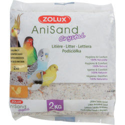 zolux Areia Anisand Crystal Litter. 2 kg. para as aves. Cuidados e higiene