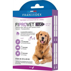 Francodex 4 pipette antipulci fiprovet duo per cani di piccola taglia da 20 a 40 kg Pipette per pesticidi