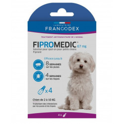 Francodex 4 Fipromedische pipetten 67 mg. Voor kleine honden van 2 kg tot 10 kg. antiparasitaire Pipetten voor bestrijdingsmi...