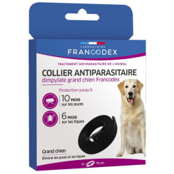 Francodex 1 Collare di controllo dei parassiti dimpilato 70 cm. per cani. colore nero collare per disinfestazione