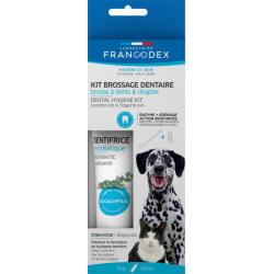 Francodex Kit di spazzolamento dentale per cani e gatti Cura dei denti per i cani
