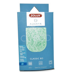 zolux Filtro per la classica pompa 80, filtro CO 80 C schiuma di fosfato x 4. per acquario. Supporti filtranti, accessori