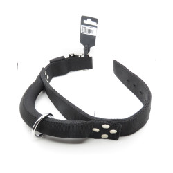 zolux Nylon halsband met handvat T 60. zwart. nekmaat. van 39,5 tot 49,5 cm. voor hond. Nylon kraag