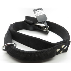 zolux Nylon halsband met handvat T 65. zwart. nekmaat. van 45 tot 55 cm. voor hond. Nylon kraag