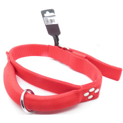 zolux Nylonhalsband mit Griff T 75. rot. Halsumfang. von 54,5 bis 64,5 cm. für Hunde. Nylon-Halsband