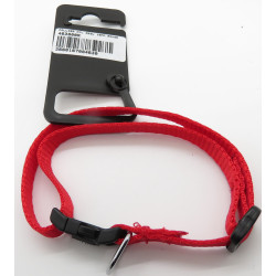 zolux nylon halsband . maat 25 - 35 cm . 10 mm . rode kleur. voor hond. Nylon kraag