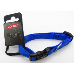 zolux nylon halsband . maat 30 - 40 cm . 15 mm . kleur blauw. voor hond. Nylon kraag