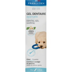 Francodex Beruhigendes Zahngel für Welpen 50 Gramm Zahnpflege für Hunde