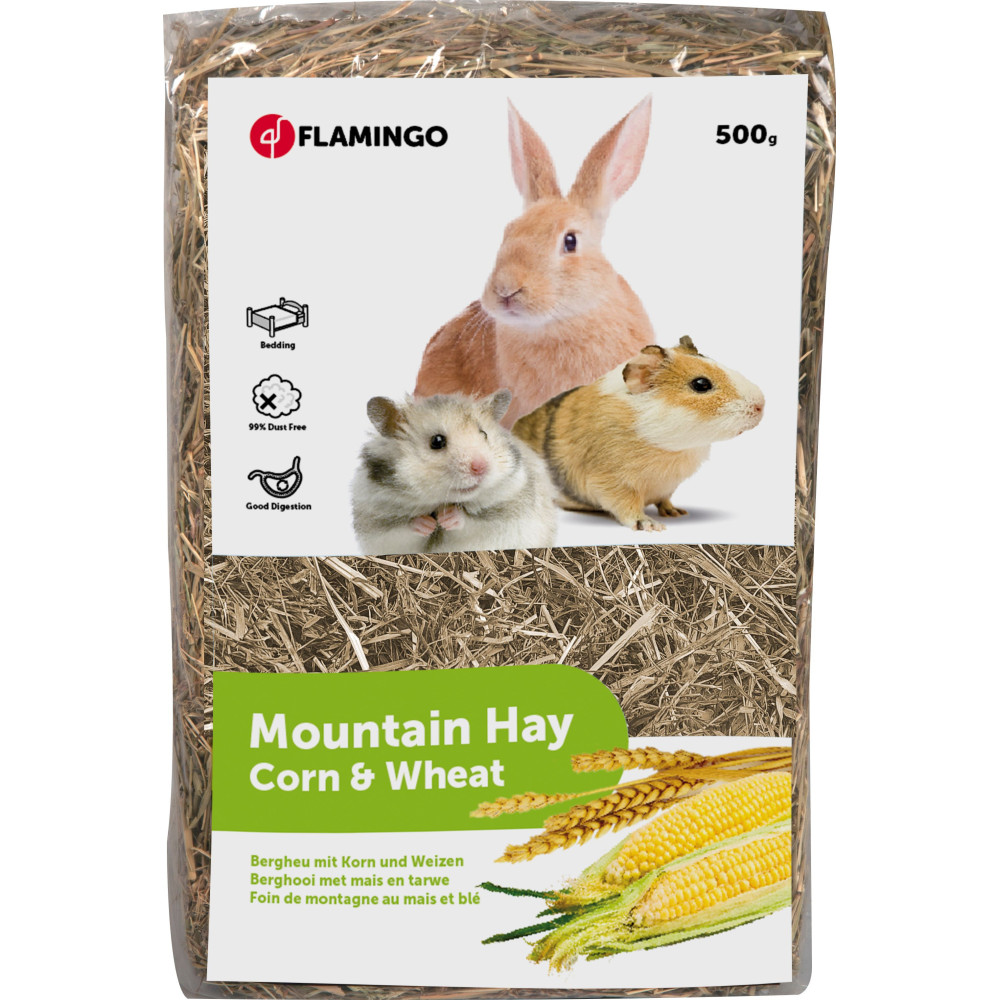 Flamingo Mountain hay with corn and wheat weight 500 g for rodents Rodent hay