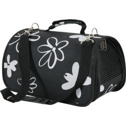 sacs de transport Panier de transport Flower L couleur noir pour chat ou chien. max 8 kg