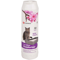 Flamingo Deodorant für das Katzenklo. Duft nach Wildkirsche. 750 g. Flasche für Katzen. Lufterfrischer für Katzenstreu