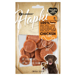 Flamingo Pet Products hapki BBQ Chicken Chips for dogs 85 g. gluten free . Dog treat