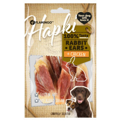 Flamingo Candy strips of rabbit wrapped in chicken. Hapki BBQ. for dogs . 85 g. gluten free. Dog treat