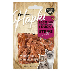 Flamingo Pet Products Hapki BBQ Sweet Duck Flaps Cat Food 50g senza glutine Bocconcini per gatti