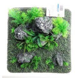 Décoration et autre Décoration condroz quadrilatère roche + plante. 29 x 29 x 10 cm. aquarium.