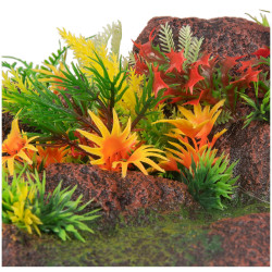 Décoration et autre Décoration Radha angle. roche + plante. 27.5 x 27.5 x 10 cm. aquarium.