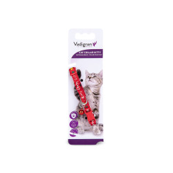 Vadigran Collar de gatito KITTY rojo 16-25cm x 8mm Collar