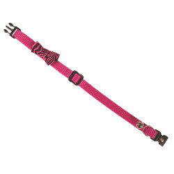 Vadigran LOOP rosa Katzenhalsband mit Fliege. 20-30cm x 10mm Halsband