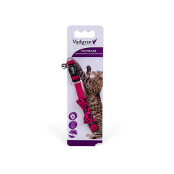 Vadigran LOOP różowa obroża dla kota z kokardką. 20-30cm x 10mm Collier