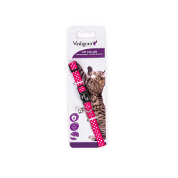 Vadigran Colar gato POIS rosa 20-30cm x 10mm Colar