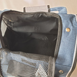 sacs de transport Sac à dos Lenie bleu taille 36 x 32 x 32 cm pour chien max 7 kg.