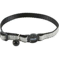 zolux SHINY nylon halsband verstelbaar van 17 tot 30 cm. zwart . voor kat. Halsketting