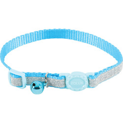 zolux SHINY nylon collar adjustable from 17 to 30 cm. blue . for cat. Necklace