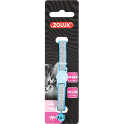 zolux Coleira em nylon SHINY ajustável de 17 a 30 cm. azul . para gato. Colar