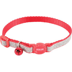 zolux SHINY nylon halsband verstelbaar van 17 tot 30 cm. rood . voor kat. Halsketting