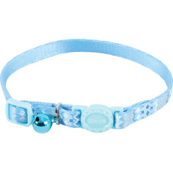 zolux Halsband ETHNIC nylon verstelbaar van 17 tot 30 cm. blauw . voor kat. Halsketting