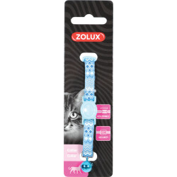 zolux Collar ETHNIC nylon ajustable de 17 a 30 cm. azul . para gato. Collar