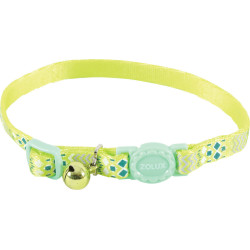 zolux Collar ETHNIC nylon adjustable from 17 to 30 cm. green . for cat. Necklace