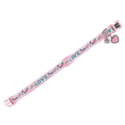 Vadigran LOVE rosa Katze Halskette. 20-30cm x 10mm. Halsband