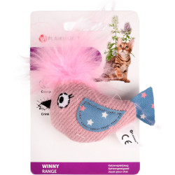 Flamingo Juguete para pájaros WINNY Pink. Tamaño 9 x 10 cm. para gatos. Juegos con hierba gatera, valeriana, matatabi