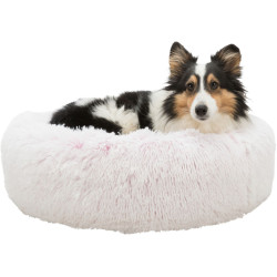 Trixie Rond Harvey bed wit-roze ø 50 cm. voor kat en kleine hond. Hondenkussen