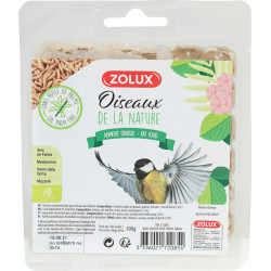zolux Bloque de gusanos de grasa. 300 gr. para las aves de la naturaleza. alimento para insectos