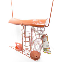 zolux Alimentador de trío naranja. 20 x 9 x altura 22,5 cm . para las aves Comederos para aves de exterior