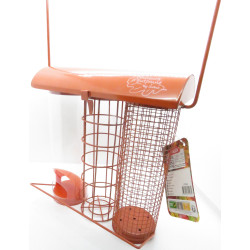zolux Alimentador de trio laranja. 20 x 9 x altura 22,5 cm . para aves Alimentadores de aves ao ar livre