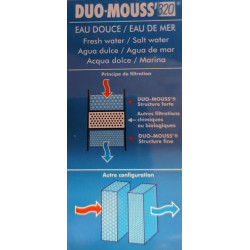 Masses filtrantes, accessoires Duo mousse 320. 2 mousses de filtration pour aquarium.