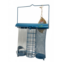 zolux Alimentador Trio Azur. 20 x 9 x altura 22,5 cm . para aves Alimentadores de aves ao ar livre
