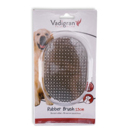 Vadigran Gummibürste mit verstellbarem Stachel, grau, 13 cm. für Hunde und Katzen. Schönheitspflege