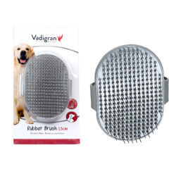 Vadigran Rubber brush with adjustable spike, grey, 13 cm. for dogs and cats. Beauty care